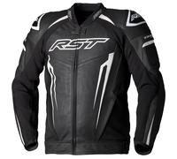 RST Tractech Evo 5 Motorcycle Leather Jacket (CE) - Black/White/Black