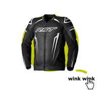 RST Tractech Evo 5 Motorcycle Leather Jacket (CE) - Black/White/Black