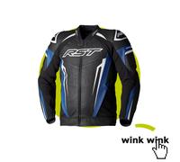 RST Tractech EVO 5 Motorcycle Leather Jacket, black-blue, size L for Men