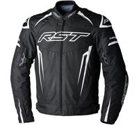 RST Tractech EVO 5 waterproof Motorcycle Textile Jacket, black-white, size XL for Men