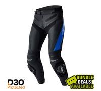RST Tractech Evo D3O Motorcycle Leather Pants, black/blue, size M