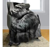 Rstick Gorilla Blanket Funny Animal Orangutan Fleece Blanket Soft Fuzzy Plush Throw Blankets for Couch Bed 60"x80"