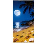 Rstick Moonlit Crabs Beach Towel, 36"x72" Sand Free Quick Dry Thin Microfiber Plam Tree Towel for Camping Cruise Travel