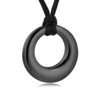 Rstnxnnl Cremation Jewelry-Circle of Life Eternity Keepsake Memorial Pendant Necklace for Ashes for Women Gifts With Funnel Kit & Bag(Black)