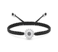 Rstnxnnl Sunflower Cremation Urn Bracelet for Adjustable Boho Daisy Handmade Cremation Jewelry Braided Rope Bracelets for Women Jewelry Gift With Funnel Kit & Bag(SilverBlack)