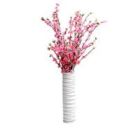 RSTYS 6PCS Artificial Peach Branches,49Inch Faux Cherry Blossom Flowers Stems,Pink Silk Peach Flower Stems Fake Flowers Dry Branches for Home Decor