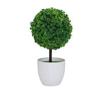 RSTYS Artificial Potted Plants,Mini Topiary Shrubs Plastic Plant,Artificial Ball Shaped Tree Fake Fresh Green Grass for Indoor-outdoor Home Office Decorations