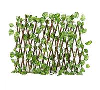 RSTYS Faux Ivy Expandable, Retractable Expanding Trellis Fence Artificial Leaf Expandable Fence ScreenWooden Fence for Outdoor Decor, Garden, Yard