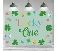 Rsuuinu 1st Birthday Backdrop Lucky One St. Patrick's Day Background for Photography 7x5ft Green Shamrock Irish Kids Child First Birthday Party Decorations Banner Photo Booth Studio Props
