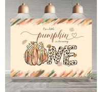 Rsuuinu 7x5ft Pumpkin Themed Backdrop 1st Birthday Leopard Bowknot Pumpkin Autumn Photography Background First Birthday Party Decoration Supplies Cake Table Banner Photo Booth Props