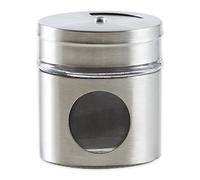 RSVP International Endurance Kitchen Collection Spice & Seasoning Shaker Bottle, Glass Encased in Stainless Steel, Adjustable Screw on Lid, 2 Fl oz Capacity