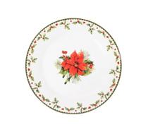 RSW 2pc Round Side Plates Christmas Holly Design Porcelain Dessert Plates Tableware