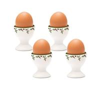 RSW 4PC Christmas Egg Cups Set Porcelain Kitchen Boiled Eggs Holder Breakfast Stand