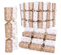 RSW 50 Christmas Crackers 10" Gold Snowflake Catering New Year Party Bulk Xmas