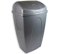 RSW 50 Litre Plastic Silver/Grey Swing Bin Rubbish Bin Kitchen Office Classroom Bin