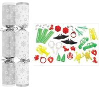 RSW 50 Silver snowflake 10" Christmas Crackers Catering New Year Party Bulk Xmas