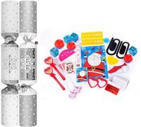 RSW 50 Silver Snowflake Christmas Crackers 11" New Year Party Bulk Xmas shiny