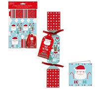RSW International 6 Pack Make your Own Treat Christmas Cracker Kit & Cards - Santa Design