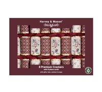 RSW 8 Premium Burgundy Joy 12.5" Christmas Crackers Luxury Festive Party Gold