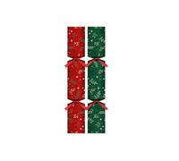 RSW Christmas 50 x 11 Inch Eco Red & Green Holly Crackers - Catering Bulk Pack for Large Family Gatherings, Parties & Restaurants - Plastic Free Christmas Table Decoration