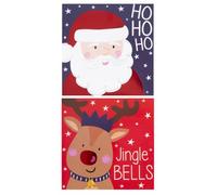 RSW Pack of 10 Assorted Christmas Cards - 2 Designs Santa and Rudolph - Red Foil Finish - Christmas Cards for Children - Eco Friendly Packaging 100% Recyclable