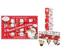 RSW Pack of 8 Musical Christmas Crackers - Fun Crackers For The Family - 24cm - Musical Themed Christmas Crackers - Includes Hat, Motto, Whistles - Novelty Fun Christmas Crackers