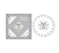 RSW Set of 2 Porcelain Christmas Bowls - White with Stag Design - 8” - Perfect for Christmas Dinner