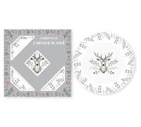 RSW Set of 2 Porcelain Christmas Dinner Plates - White with Stag Design - 10.5” - Perfect for Christmas Dinner - Festive Seasonal Plates