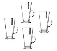RSW Set of 4 250ml Glass Latte Coffee Cup Mug