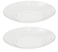RSW Set of Bello Elegant Swirl Clear Reusable Plastic 27cm Dinner Plate (Set of 2)