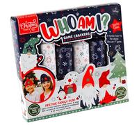 RSW Who Am I? Christmas Games Crackers 6 Fun Family Dinner Table Game Cracker 9 Inch, Blue & White