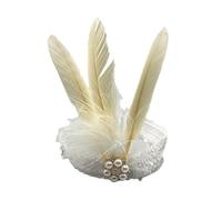 Rswnyirn 1920s Flapper Feather Headband Roaring 20s Headpiece Women's Retro Headpiece White A One Size