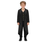 Rswnyirn Boys Blazers Renaissance Magician Jacket Tuxedo Kids Steampunk Victorian Long Sleeve Tailcoat Coat Black 15-16 Years