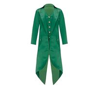 Rswnyirn Boys Blazers Renaissance Magician Jacket Tuxedo Kids Steampunk Victorian Long Sleeve Tailcoat Coat Green 13-14 Years