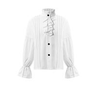 Rswnyirn Boys Pirate Shirts Medieval Renaissance Costume Kids Victorian Prince T-Shirts Top Blouse White 5-6 Years
