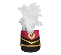 Rswnyirn Drum Major Hat Conductor Majorette Hat Toy Soldier Feather Cap for Carnival Cosplay Party Type C One Size