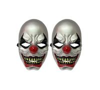 Rswnyirn Evil Clown Mask Horror Laughing Clown Masks for Halloween Masquerade Prom Costume Accessories 2Pcs One Size