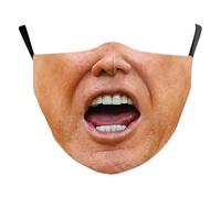 Rswnyirn Funny Women Men Smile Face Mask for Adults, 3D Printed Big Mouth Expression Mouthmask Cosplay Masks Type Q One Size