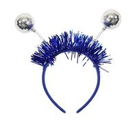Rswnyirn Halloween Disco Ball Headband 70s Disco Tinsel Headwear for Women Christmas New Year Eve Party Blue One Size