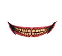 Rswnyirn Halloween Scar Temporary Tattoos, Fake Bloody Wound Stitch Big Mouth Tattoo Stickers Zombie Makeup Type 06 One Size