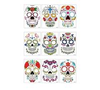 Rswnyirn Halloween Scar Temporary Tattoos, Fake Bloody Wound Stitch Big Mouth Tattoo Stickers Zombie Makeup 9PCS/Set One Size