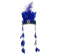 Rswnyirn Indian Feather Decorative Headpiece Hippie Native American Headband Gypsy Hair Accessory for Halloween Party Blue One Size