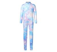 Rswnyirn Kids Girls Full Length Unitard Bodysuit Long Sleeve Gymnastics Leotard Mermaid Fish Scale Jumpsuit Type E 7-8 Years