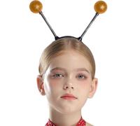 Rswnyirn Martian Antenna Headband, Glitter Light Up Balls Head Bopper, Glowing Alien Headpiece Orange One Size