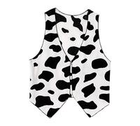 Rswnyirn Mens Cow Print Vest Adult Sleeveless Open Front Waistcoat Cowboy Costume Halloween Tank Top