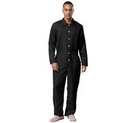 Rswnyirn Mens Prison Jumpsuit Costume Adult Inmate Halloween Party Uniform Long Sleeve One Piece Black XL