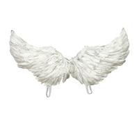 Rswnyirn Metallic Glitter Feather Wings Angel Costume Accessory for Halloween Christmas Fancy Dress Silver M
