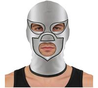Rswnyirn Mexican Luchador Mask, Authentic Lucha Libre Wrestling Mask, Máscaras De Lucha Mexicana Silver One Size