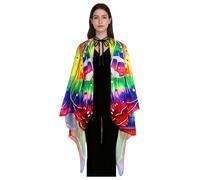 Rswnyirn Moth Wings Costume Adult Monarch Butterfly Wings Cape for Halloween Cosplay Christmas Colorful One Size