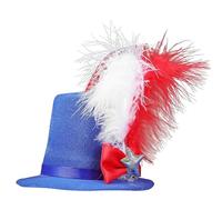 Rswnyirn Patriotic Mini Party Hats Red White Blue Feather Hair Fascinators For Independence Day Themed Party Blue One Size